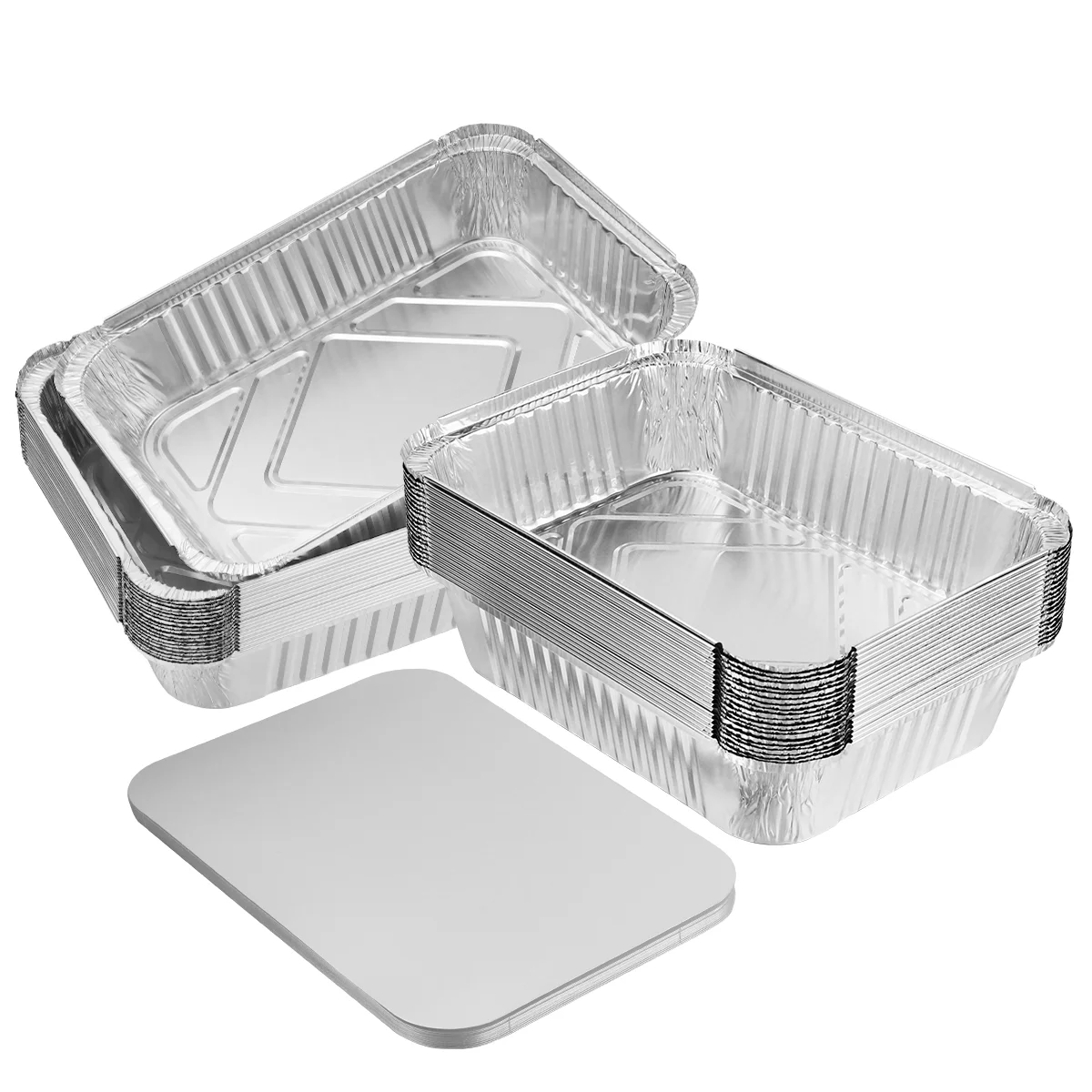 

Panpans Aluminum Trays Baking Freezing Lids Roasting Lidshalf Paper Large Rectangular Oven Deep Size Cardboard Containerstable