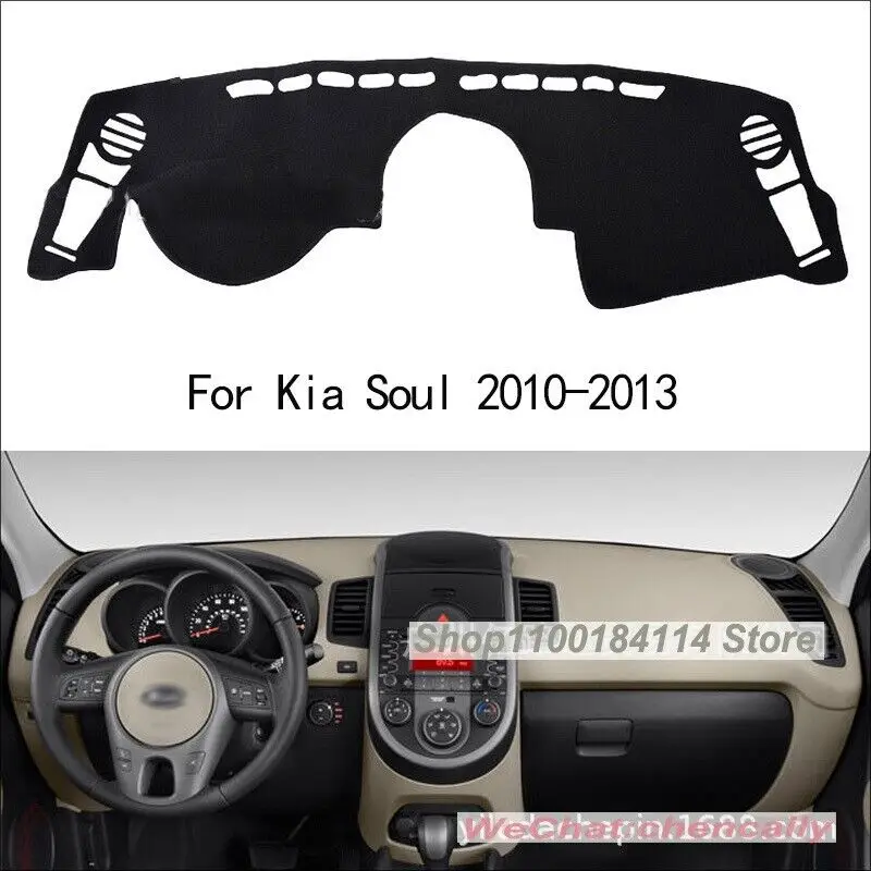 

Black Suede Car Dashboard Cover Dash Board Mat Carpet Pad For KIA Soul 2010-2013
