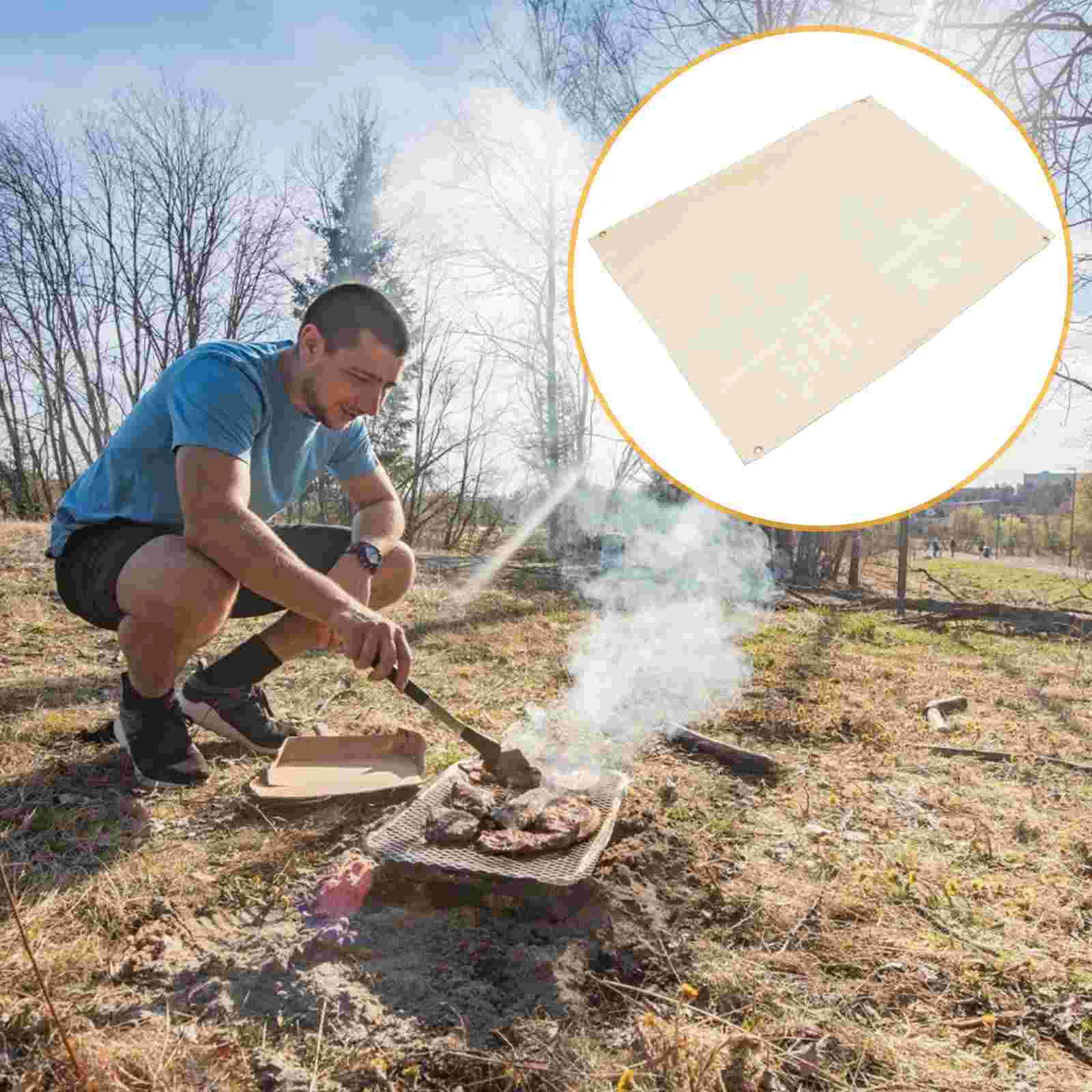 

Barbecue Protector Blanket Floor Sleeping Mat Campsite Mat Barbeque Grill Fireproof Cloth Camping Emergency Fire extinguisher