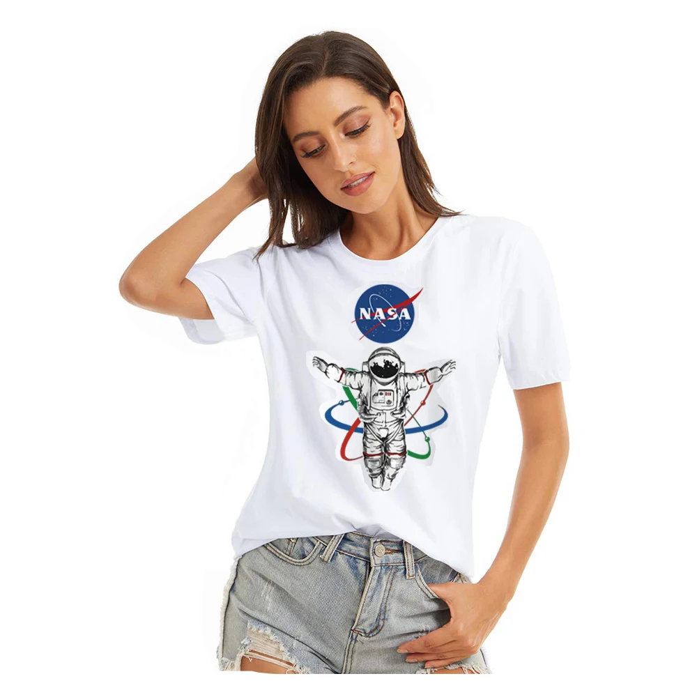 

YRYT Astronaut Series New Short Sleeve T-shirt Printed Top Crewneck Casual Short Sleeve Cotton T-shirt