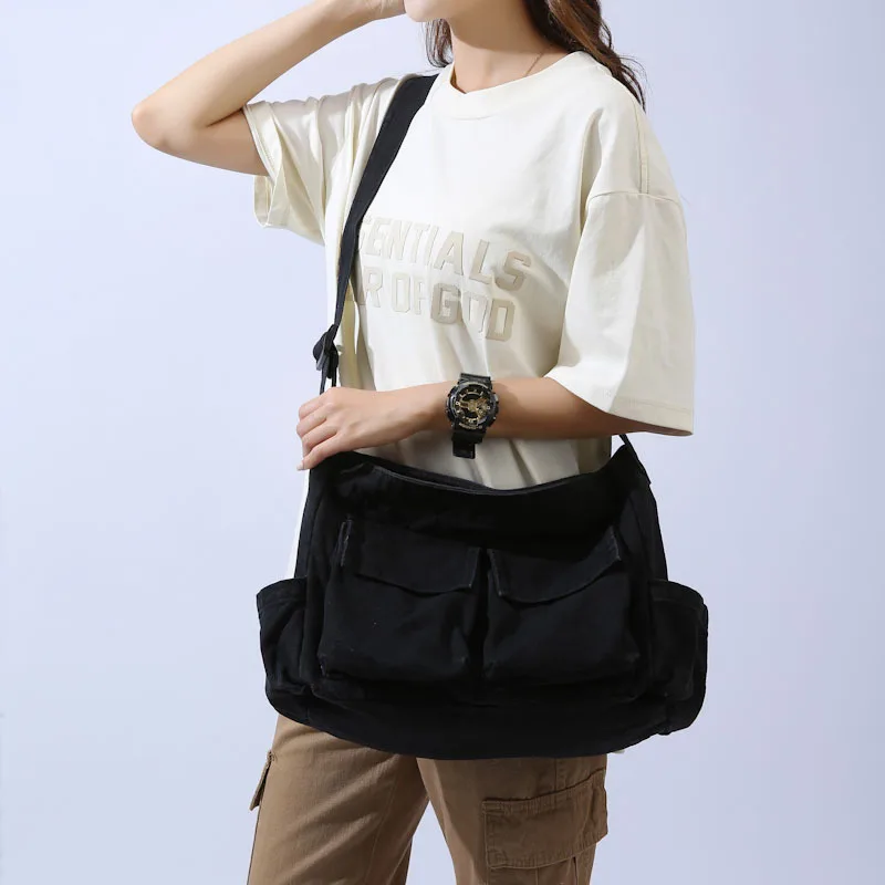 CGCBAG Lage Capacity Canvas Crossbody Bag For Women 2023 Fashion Multiple Pockets Shopper Shoulder Bag Simple Female Tote Bag