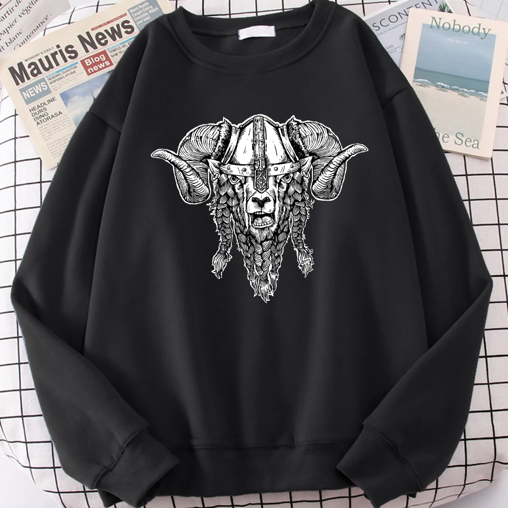 

Females Sweatshirts Viking Sheep Pattern Printing Tracksui Womens Hip-Hop Clothing Loose Vintage 2022 New Lady Hoodies