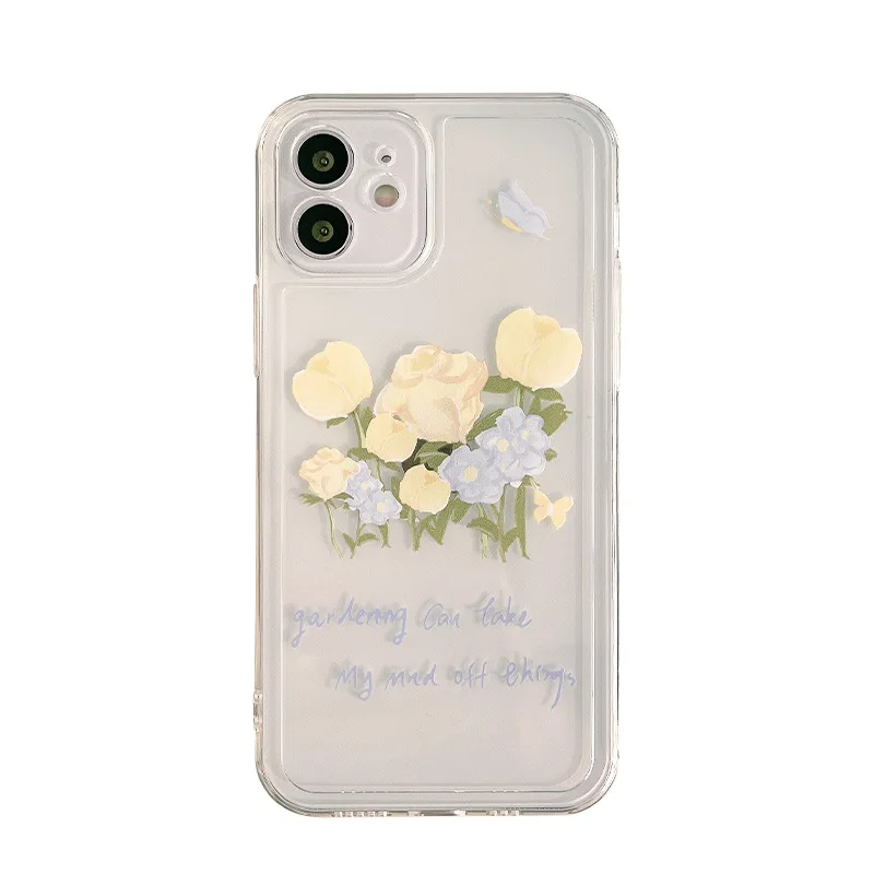 Small and Pure and Fresh Roses Phone Case For iphone 14 13 12 11 Pro Max X XR XSMAX 7 8 Plus SE TPU Case Cover New Products