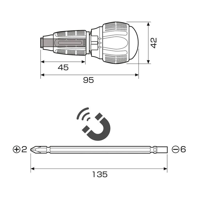 

ANEX Japan 397-H/397-D Отвертка с храповым механизмом