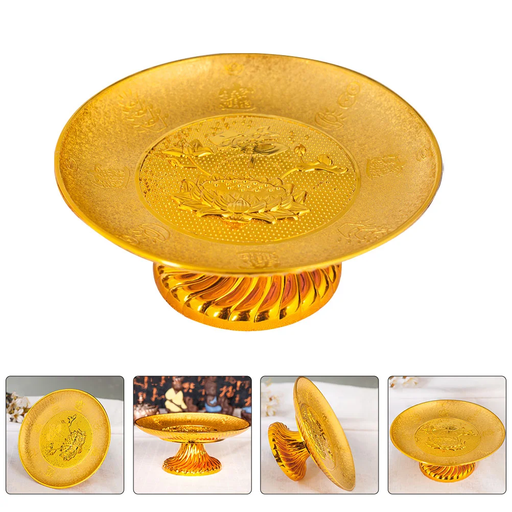 

Bowl Offering Fruit Tray Platecake Sacrifice Dish Altar Meditation Holder Temple Decoration Tibetan Waterlotus Thai Server God