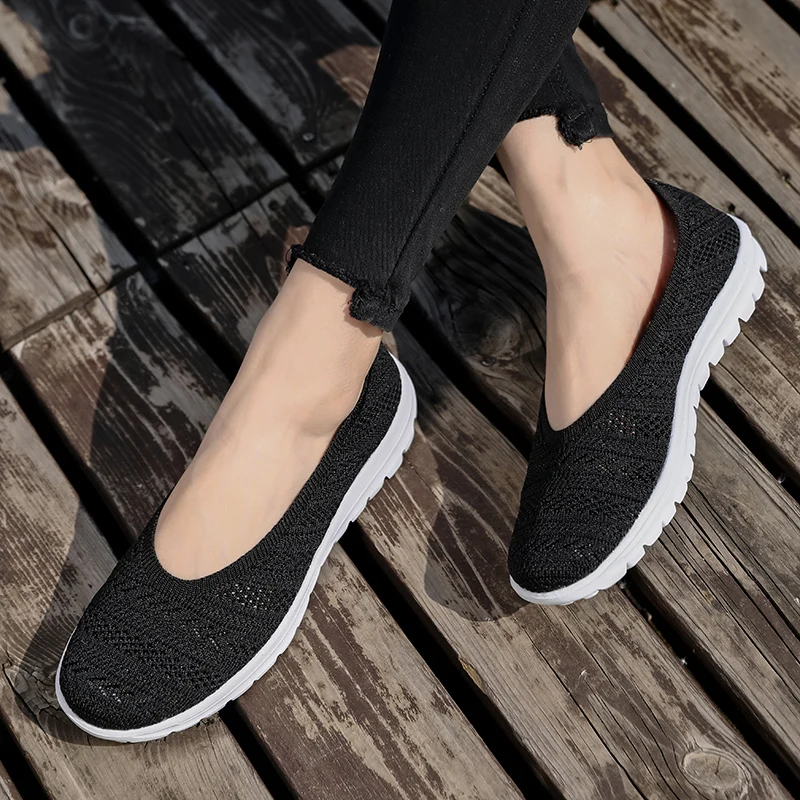 STRONGSHEN Women Sneakers Outdoor Slip-On Casual Mesh Shoes Summer Breathable Vulcanized Shoes Women Trainers Tenis Feminino