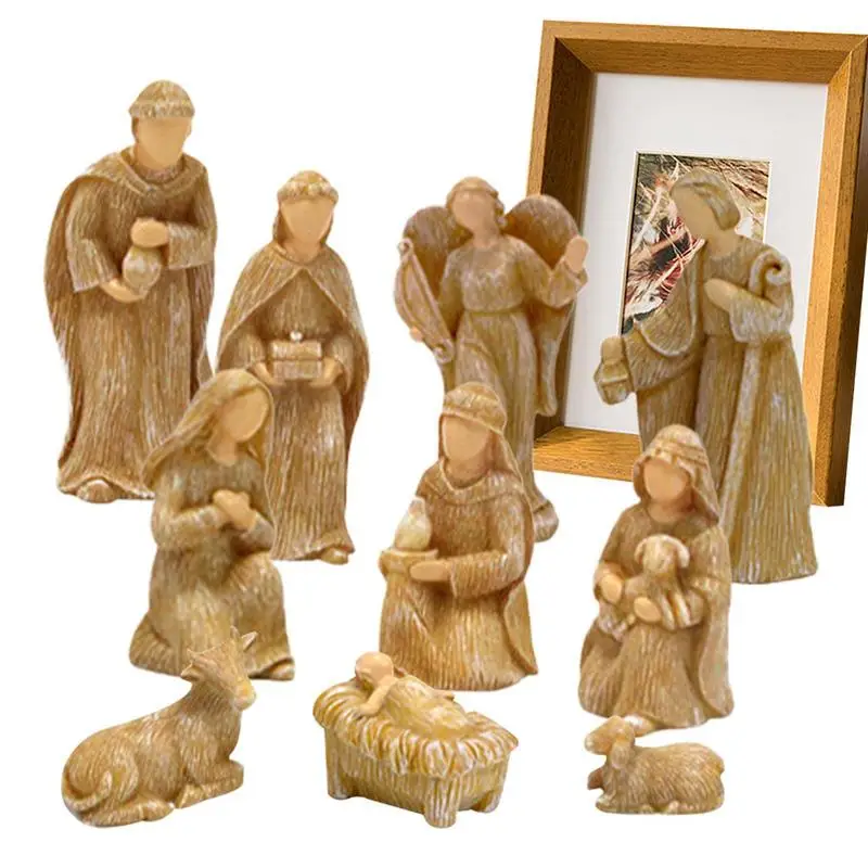 Набор орнаментов для рождества, 10 шт., статуи храма