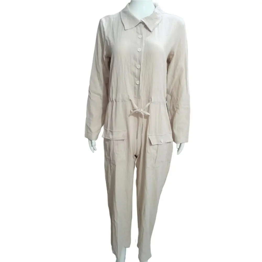 

Chic Spring Jumpsuit Solid Color Thin Women Jumpsuit Pure Color Quick-drying Women Fall Jumpsuit