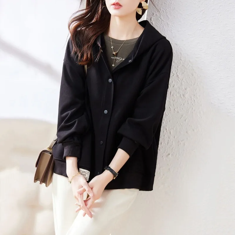 Рисунок 2 - Женское однотонное худи с длинным рукавом