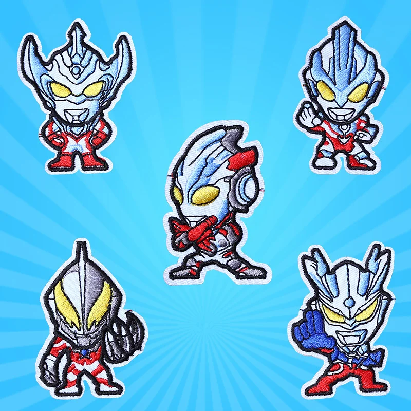 

Ultraman Embroidery Hot Glue Iron On Patch DIY children's clothing Hat backpack Decorative badge Children's favorite badge