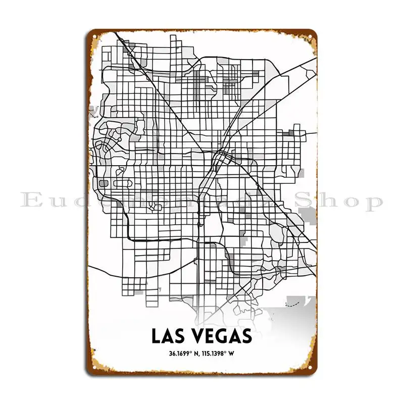 

Карта Лас Вегаса металлическая вывеска клубный клуб Настенный декор на заказ Классический жестяной знак постер