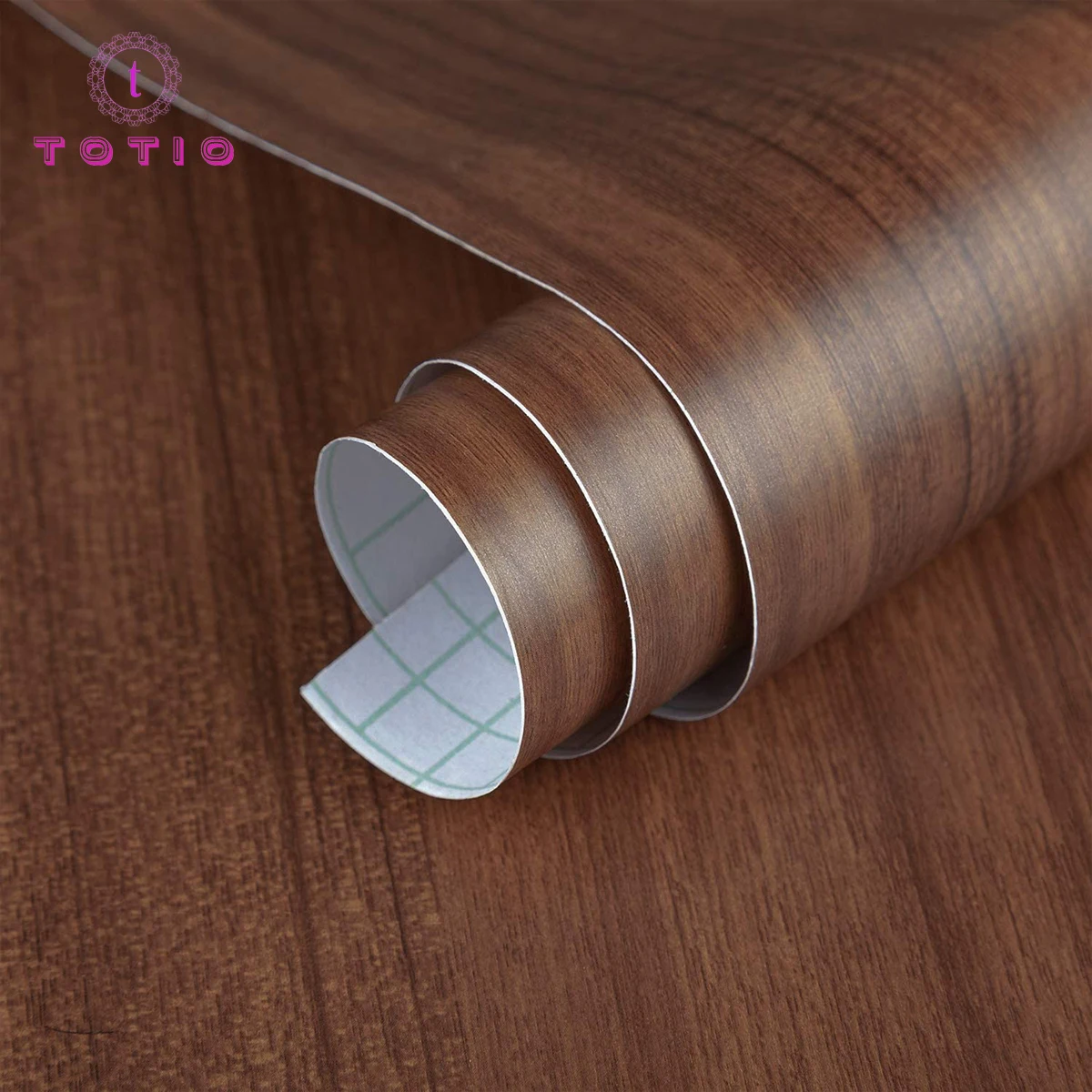 

TOTIO Thick Brown Wood Vinyl Wall Paper Self Adhesive Wallpaper Peel and Stick Walnut Contact Paper Home Decoration for Bedroom