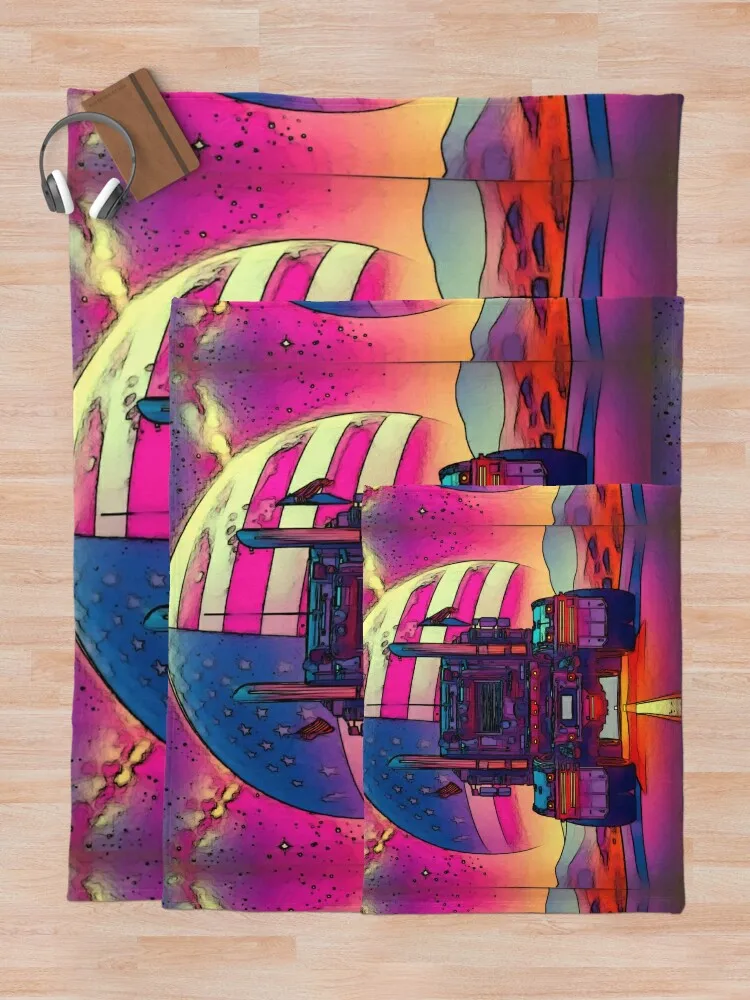 Custom Semi-Truck Fine Art Painting Throw Blanket Furrys Travel Blankets