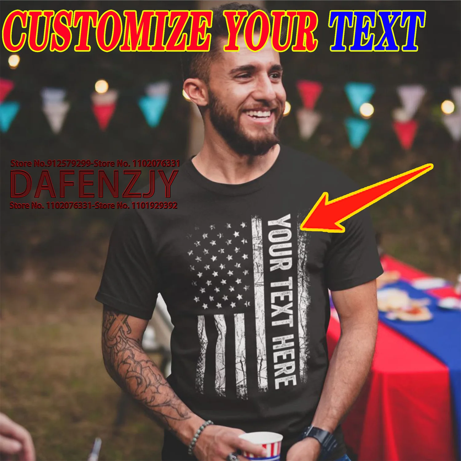 

Mens Casual T-shirts High Quality Custom American Flag/Your Name 3D Printed Tee Shirts Male Sports Running Short Sleeve Cool Top