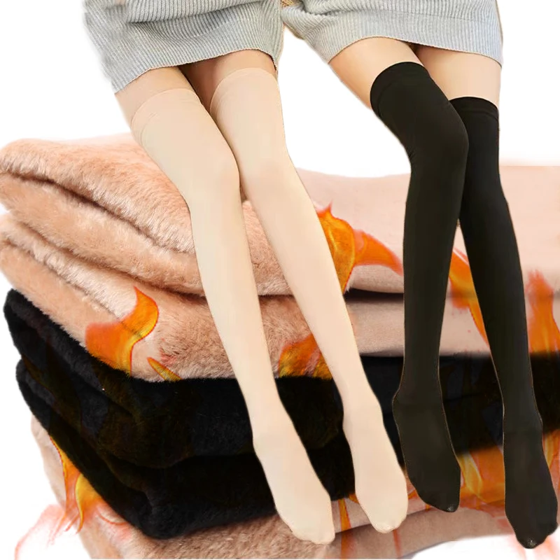 

Зимние мягкие толстые теплые носки, модные носки выше колена, термоноски, женские длинные чулки, теплые носки до бедра, женские носки для девочек