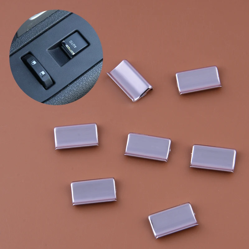 

7Pcs Chrome Silver ABS Car Window Lift Sequin Button Switch Trim Cover Bezel Cap Decor Fit for Ford F-150 2009-2012 2013 2014