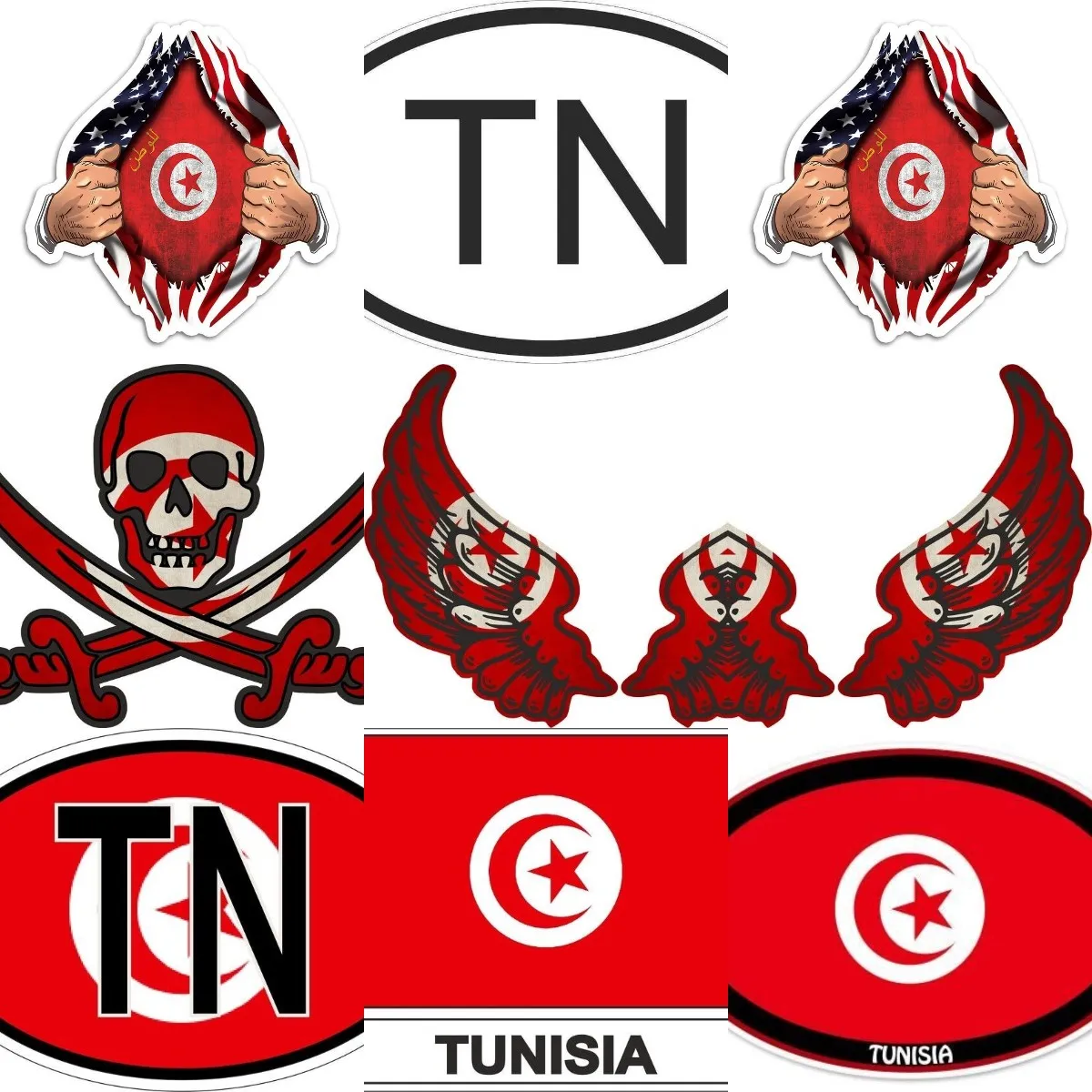 Креативная наклейка TN с эмблемой карты Туниса водонепроницаемая из ПВХ для