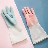 1pair silicone dishwashing cleaning gloves scrubber dish washing sponge rubber tools