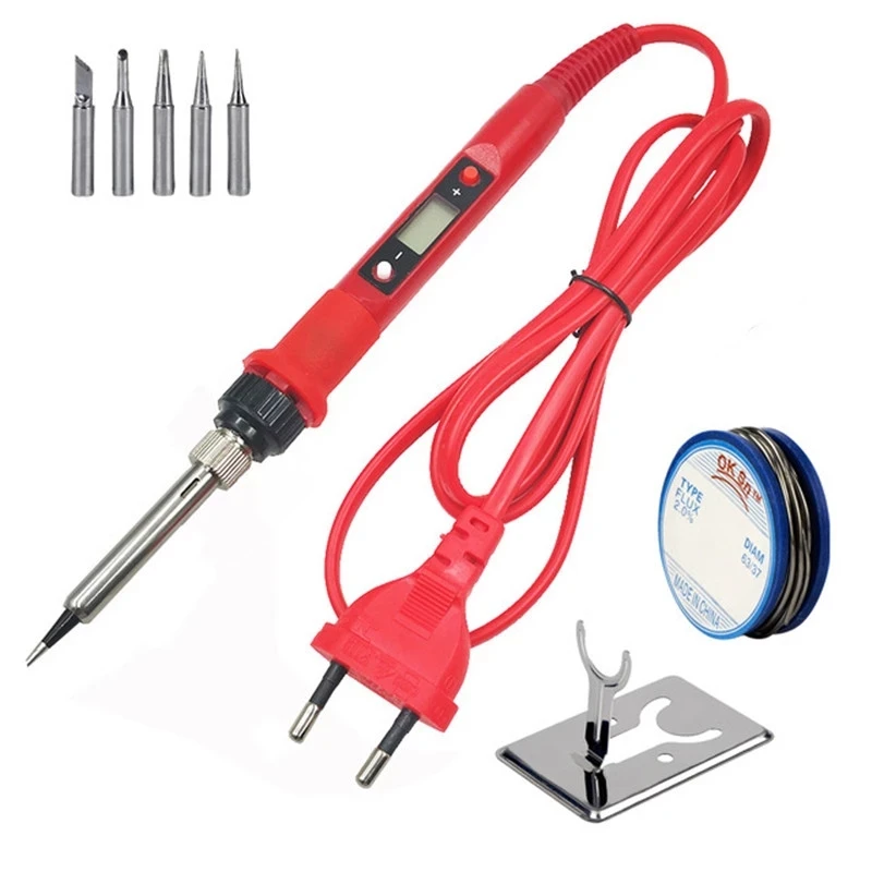 

LCD Dgital Soldering iron kit 80W 220V 110V temperature adjustable welding tools kit soldering rework station solder kits