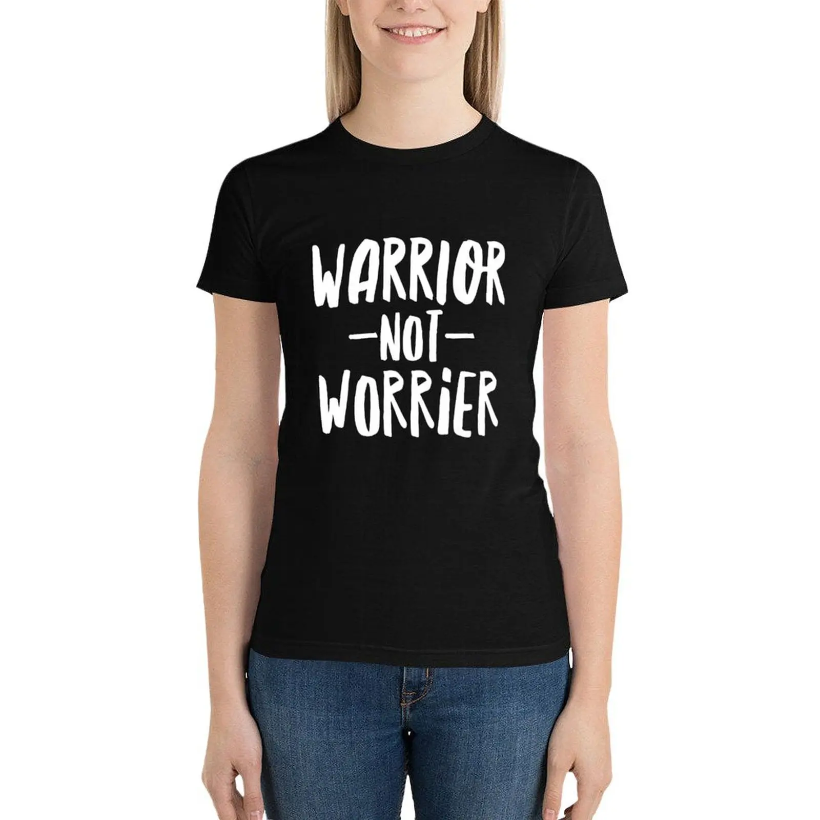Футболка Warrior not Worrier забавная Эстетическая одежда тренировочные футболки для