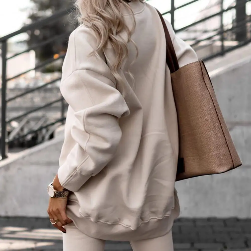 

2 шт./компл. Модный женский топ с круглым вырезом и брюки, осенний спортивный костюм