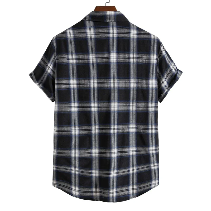 Camisas Para Hombre 2022 летние новые свободные клетчатые повседневные мужские рубашки с
