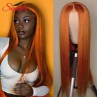 Парики Софи's Ginger Orange Color 4*4 на сетке для женщин, бразильские прямые волосы без повреждений с детскими волосами, парики на сетке 13*1