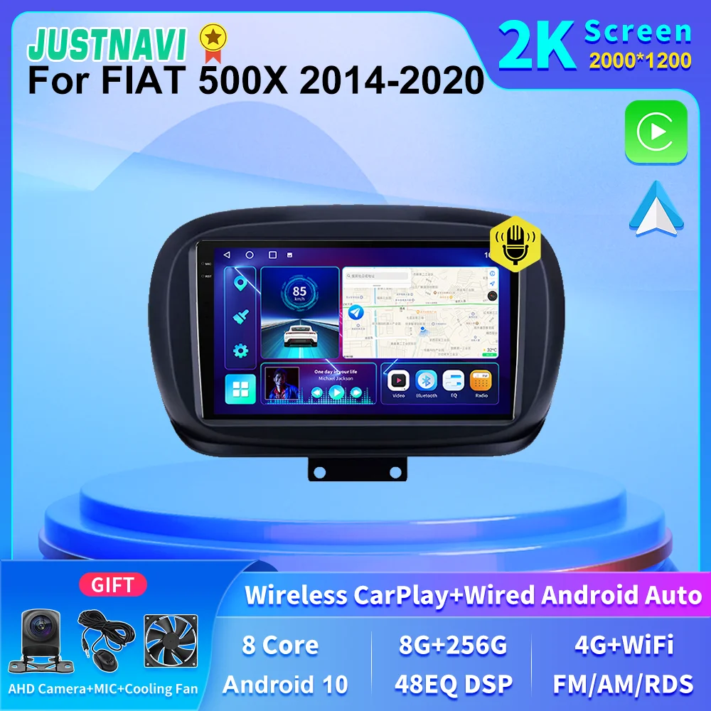 

JUSTNAVI 2K экран 4G LTE Android автомобильное мультимедийное радио GPS Авторадио для FIAT 500X 2014 2015 2016 2017 2018 2019 Carplay BT