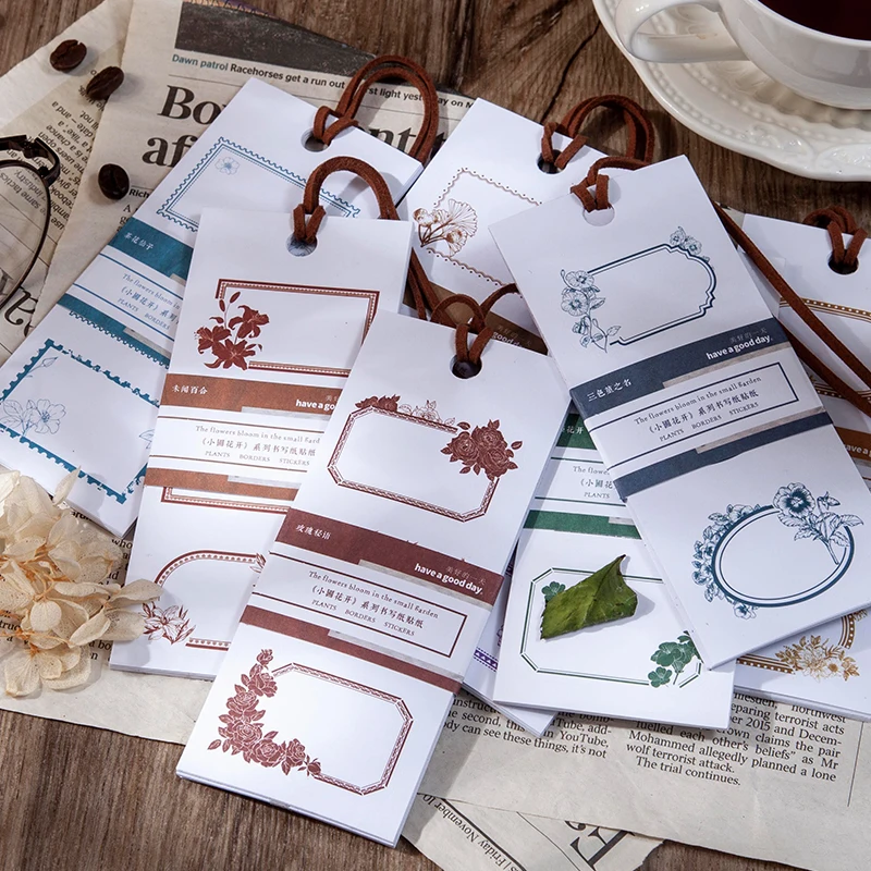 

Yoofun 15pcs/pack Flower Frame Series Stickers for Junk Journal Scrapbooking Background Decorative Stationery Supplies