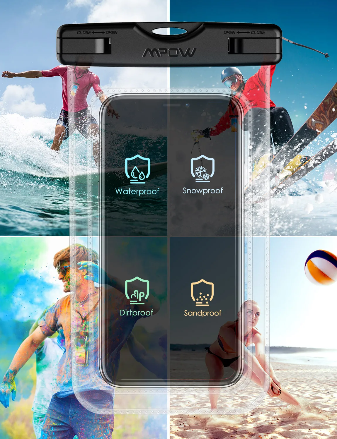 Водонепроницаемый чехол Mpow IPX8 универсальная сухая сумка для телефона смартфона