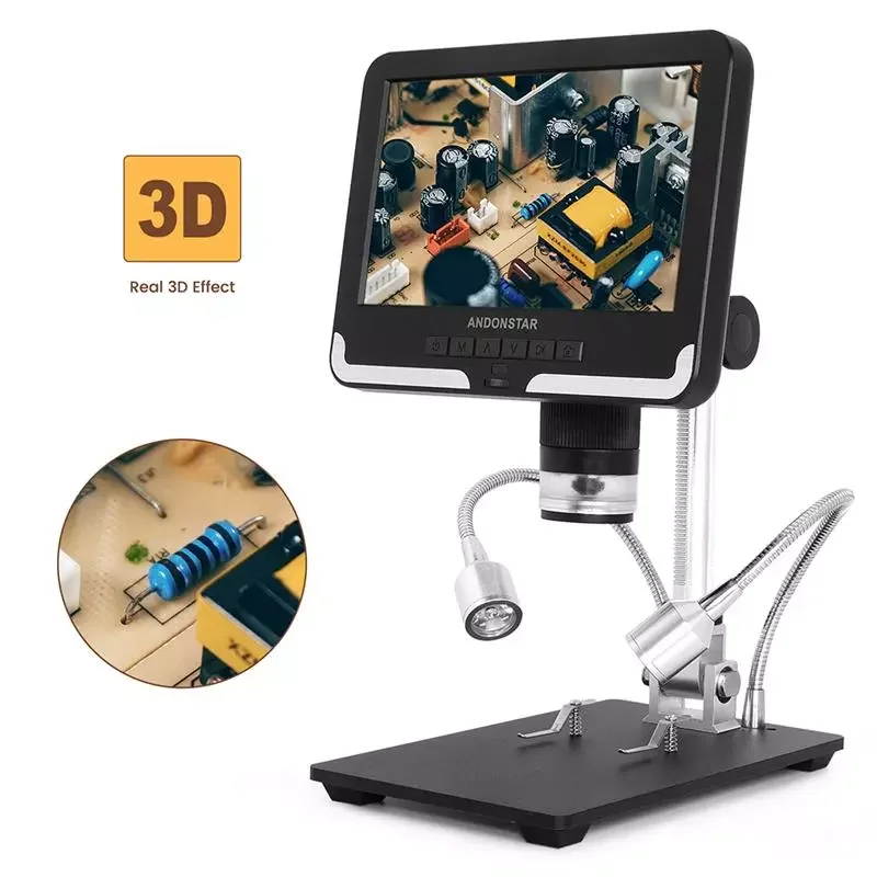 

Andonstar 1080P Microscope 7Inch Real 3D Effect Digital Electronic Repair Microscope For Soldering Phone Watch Repairing SMD/SMT