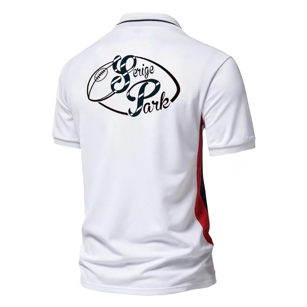 Мужская хлопковая рубашка-поло с вышивкой лето 2022 |