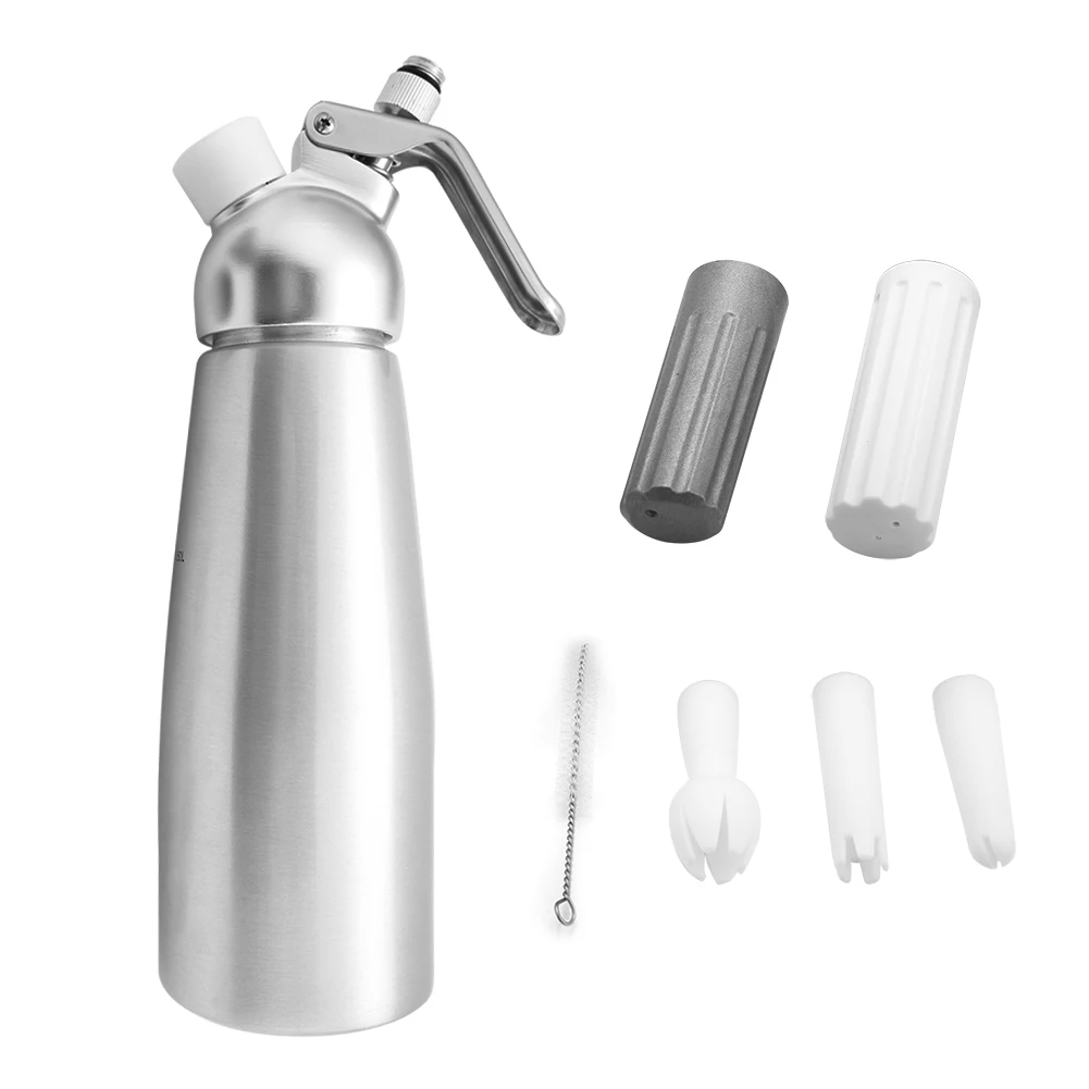 

Aluminum Whipped Cream Dispenser Bundle With Three Nozzles Kitchen 500ml