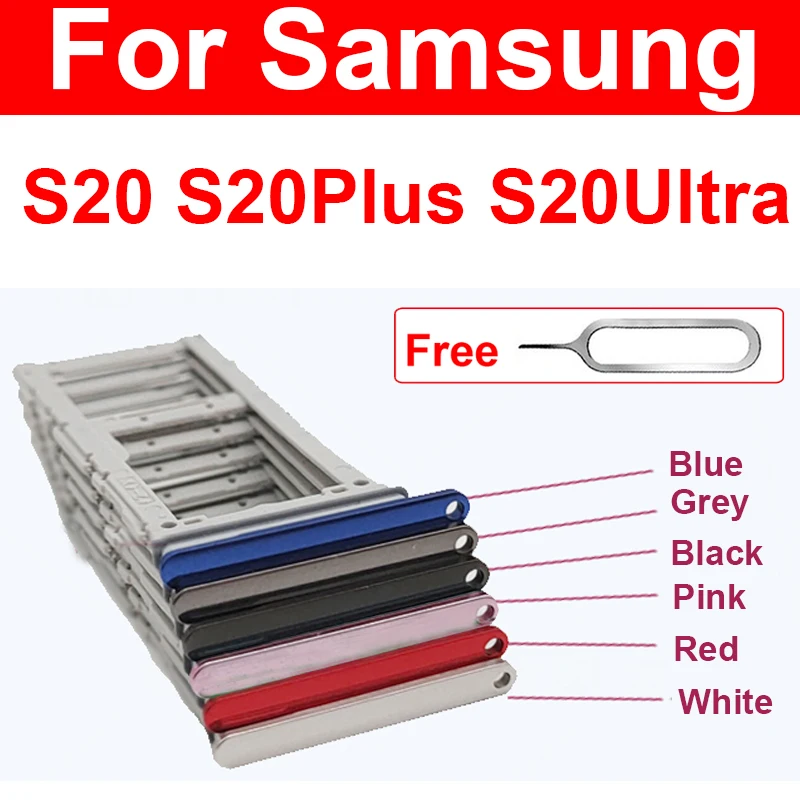 

Sim Card Tray For Samsung S20 S20 Plus S20 Ultra SIM Card Slot Adapter Micro SD Card Reader Holder Connector Replacement Parts