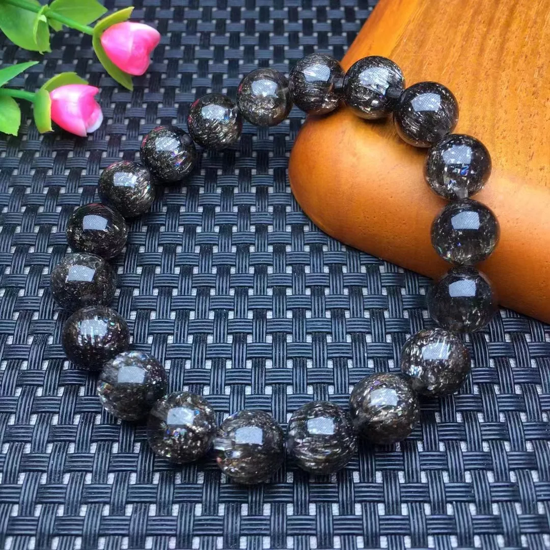 

8mm High Quality Natural Black Super Seven Crystal Healing Bead Bracelet For Women Man Jewelry Gift