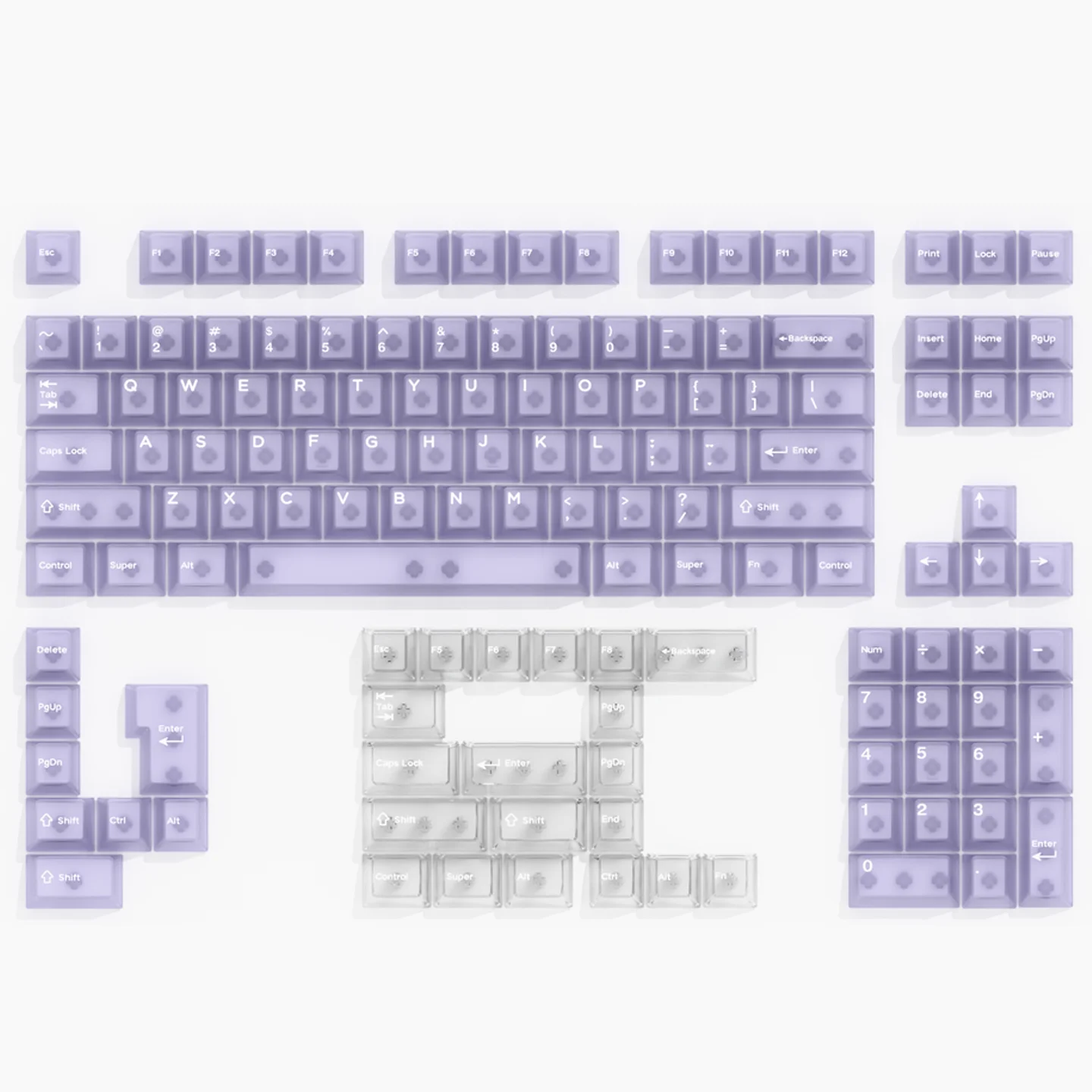 Туманные фиолетовые полупрозрачные колпачки для клавиш для ПК с RGB-подсветкой Cherry Profile, колпачки для клавиш с УФ-принтом для переключателей Cherry MX, игровые клавиатуры (art.: 3920d2c347fa0) - 3920d2c347fa0