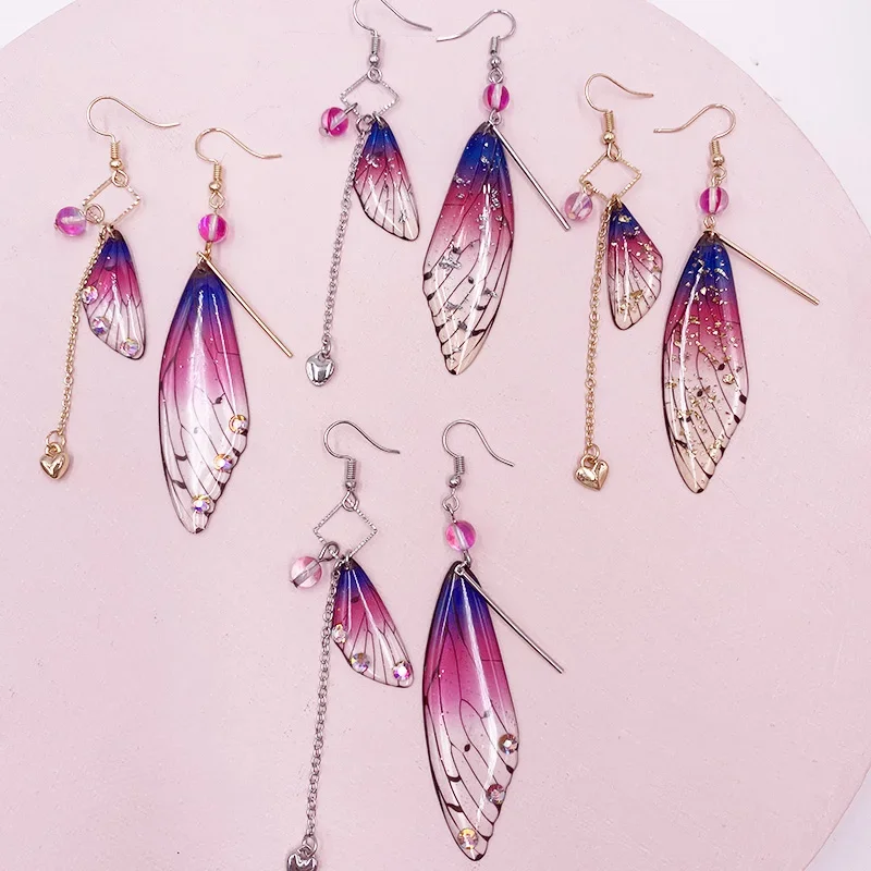 Серьги-подвески с крыльями бабочки