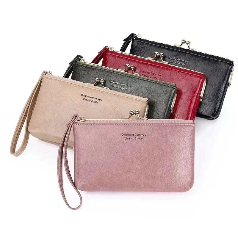 Fashionable Women's Shopping Versatile New Handheld High Quality Leather Large Capacity Ultra Thin Long Zipper Wallet