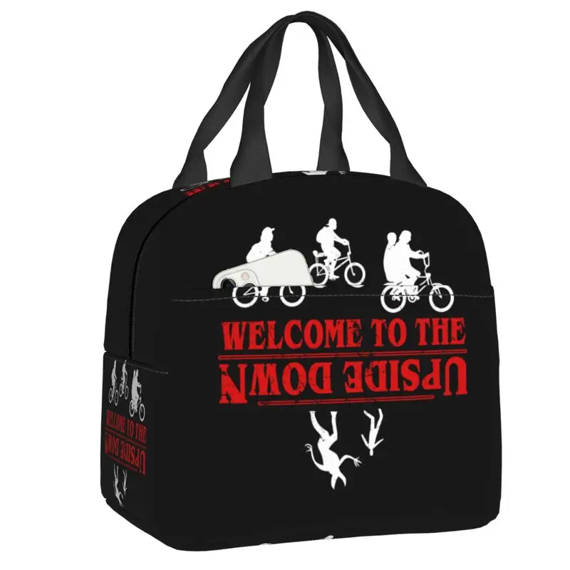 

The Upside Down Insulated Lunch Tote Bag for Women Stranger Things Portable Thermal Cooler Food Lunch Box Outdoor Camping Travel