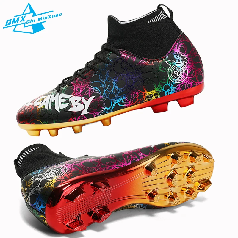 Детские футбольные ботинки новинка 2024 студенческие высокие Нескользящие