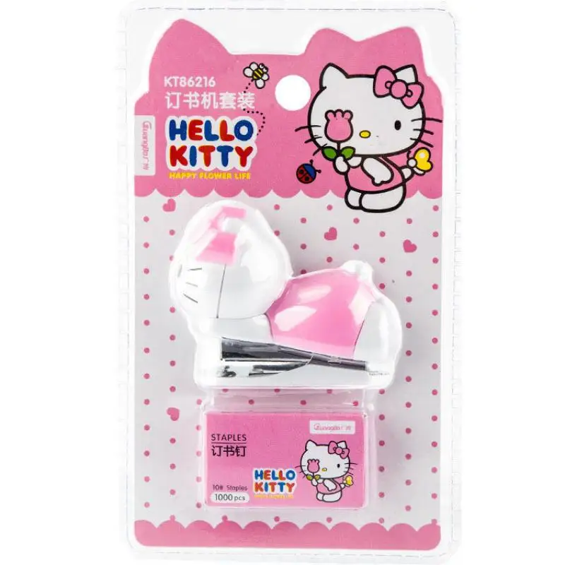 Kawaii Sanrio Anime Mini Stapler Hello Kitty Cartoon Cute Convenient Carry Stationery Portable Office Supplies Accessories Gifts images - 6