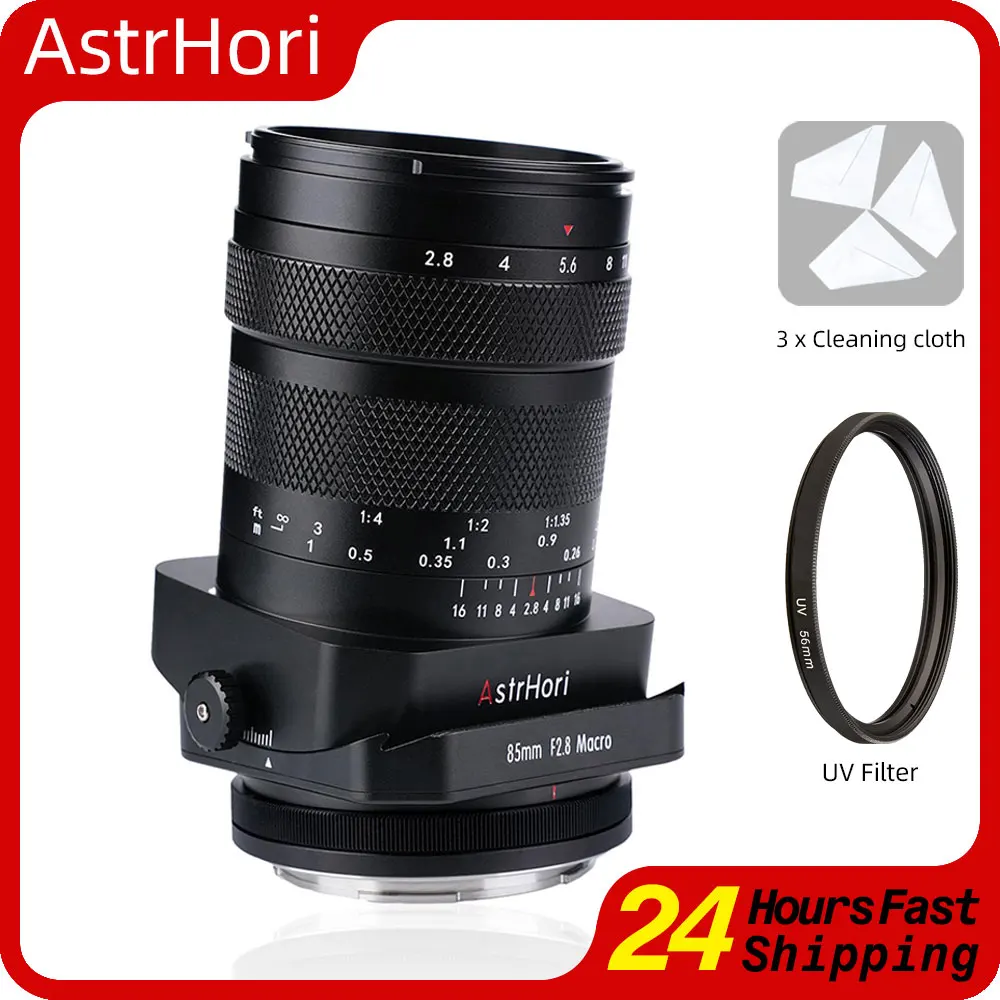 

AstrHori 85mm F2.8 Tilt Lens Full Frame Manual Portrait Macro Lenses for Sony E Canon RF Fuji X Nikon Z L Mount Tilt-shift Lente