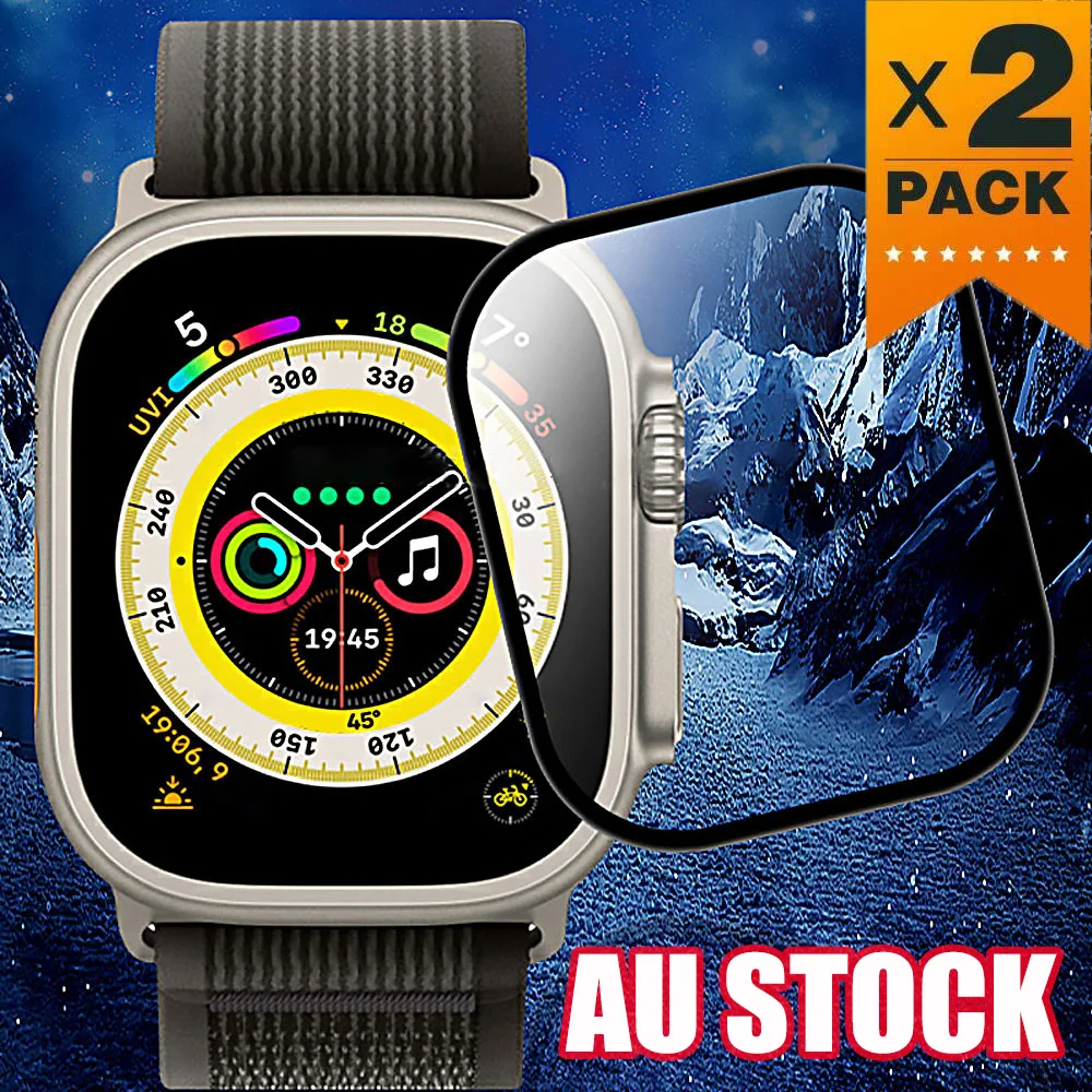 

2pcs For Apple Watch Ultra 49mm 3D Curved Edge Full Coverage Screen Protector