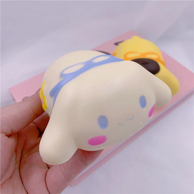 

Кавайная аниме-фигурка Sanrio Cinnamoroll, игрушки для декомпрессии, мягкая кукла с медленным восстановлением формы, имитация музыки, животное, пода...