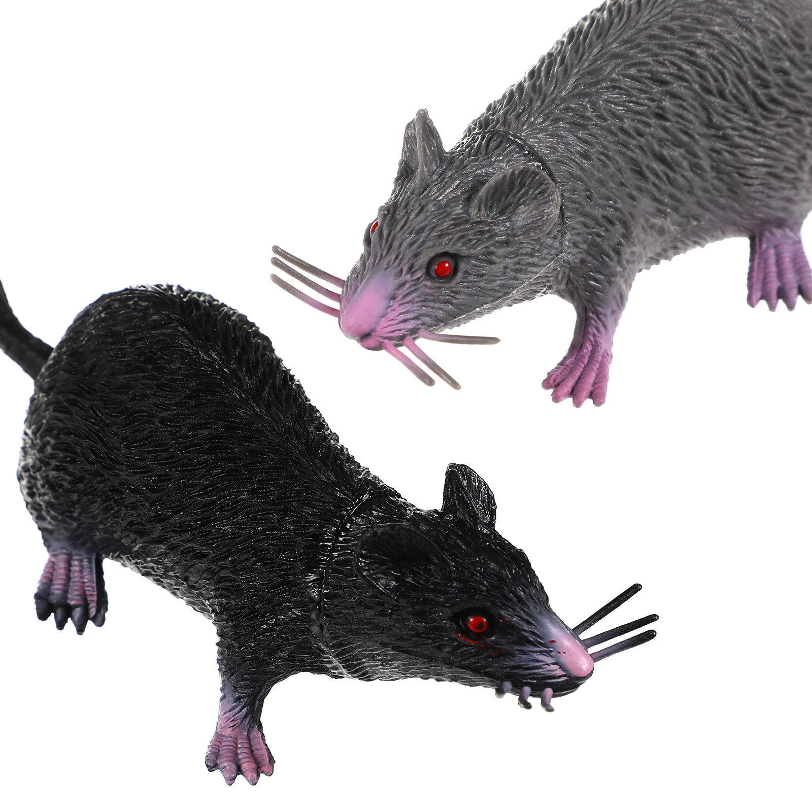

2 Pcs Spooky Rat Creepy Toys Fake Rats Pranks Plush Halloween Props Tricks Figures Kids Clothes