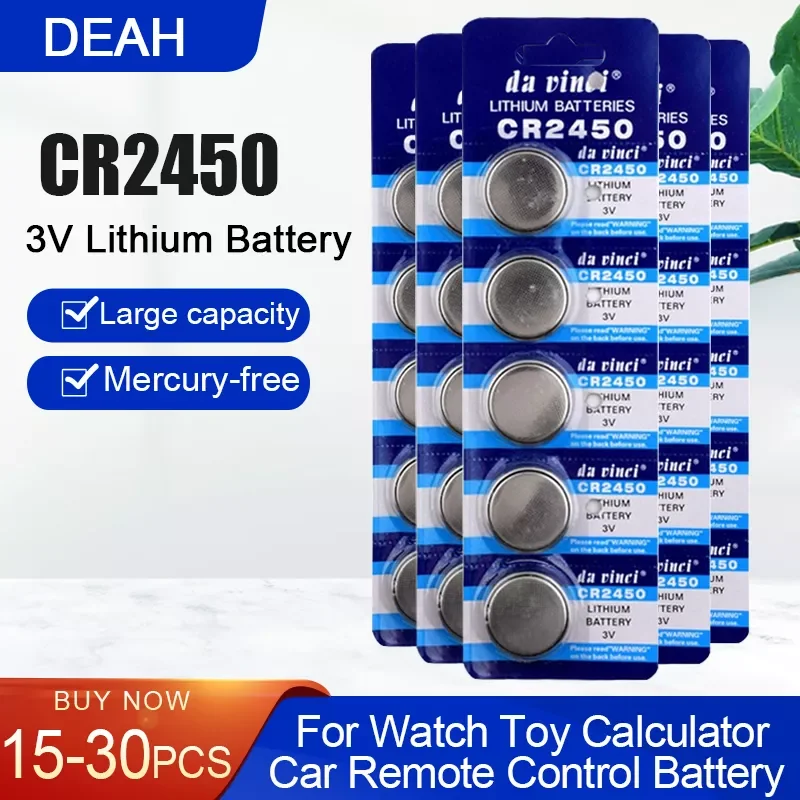 

CR2450 CR 2450 3V Lithium Batteries For Remote Control Watch Toys LED Light Button Coin Cell DL2050 BR2450 LM2450 KCR5029 5029LC