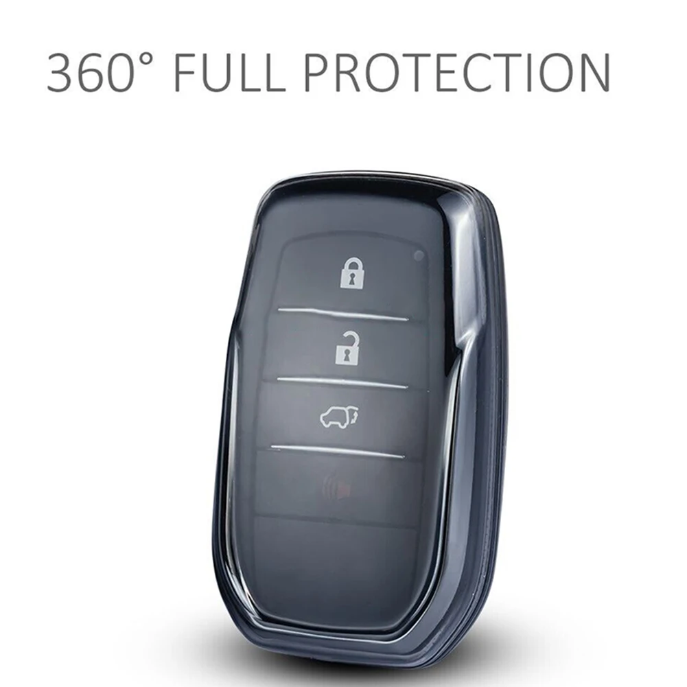 

Black Transparent Key Fob Case Cover For Toyota For Sienna For Venza For Hilux Car Key Decoration Shell