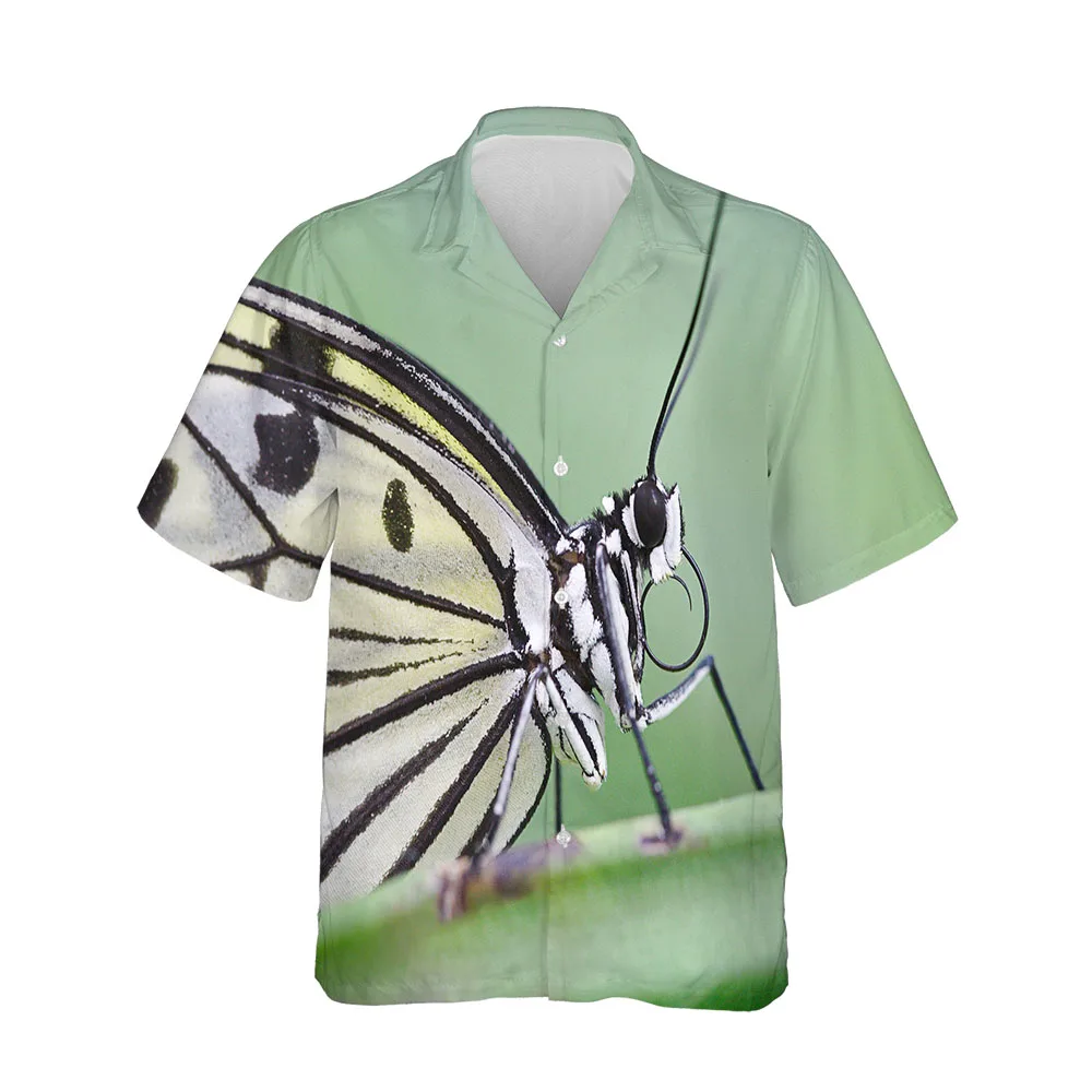 Jumeast New 3D Summer Men Shirt Fashion Butterfly Series Mens Hawaiian Shirt Short Sleeve Streetwear Casual Breathable Blouses