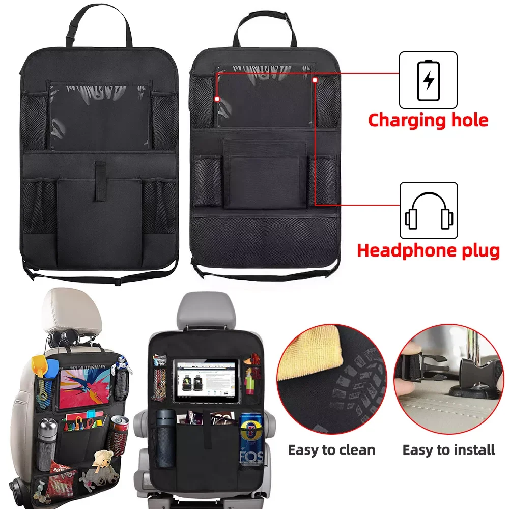 

Universal Car Back Seat Organizer Storage Bag Waterproof Car Backseat Organizer with Touch Screen Tablet Holder Pocket Stowing