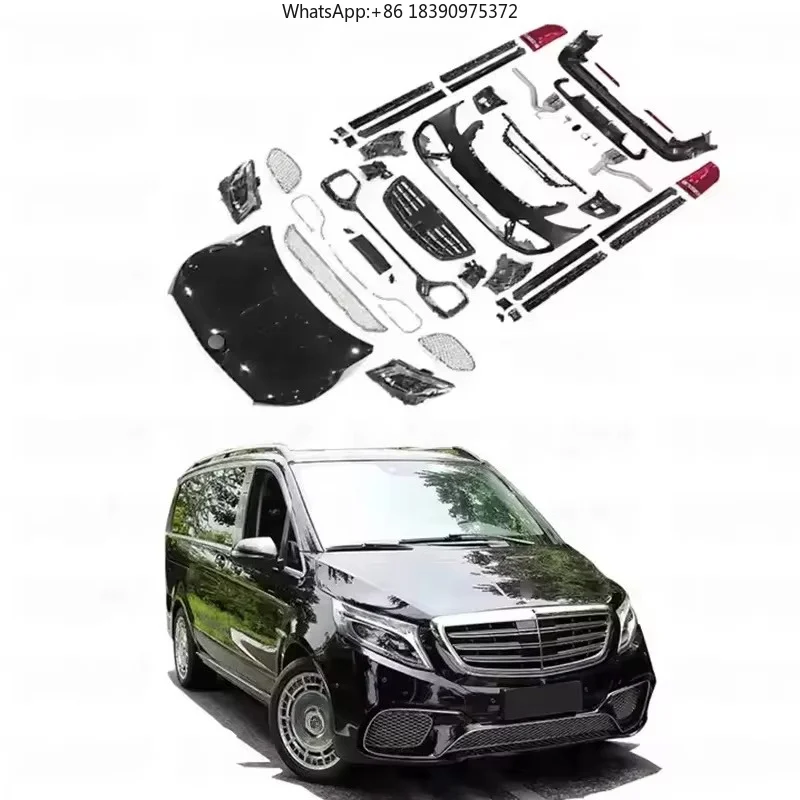 Фото Новый комплект обвесов BeHi V-Class W447 V800 Style из полипропилена: металлическая передняя решетка радиатора серебристого цвета №1